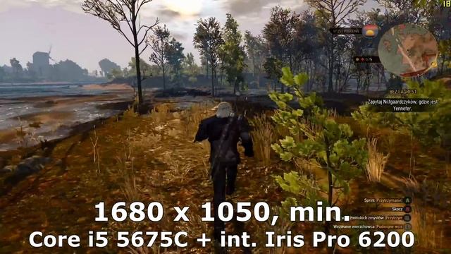 Playing Witcher 3 on Intel Iris Pro 6200 iGPU - no discrete graphics card смотреть онлайн