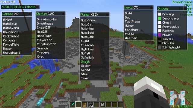 Minecraft 1.7.2 - 1.7.10 : Hacked Client - NODUS 2.0 ! - Forcefield like a BOSS! [HD] смотреть онлайн