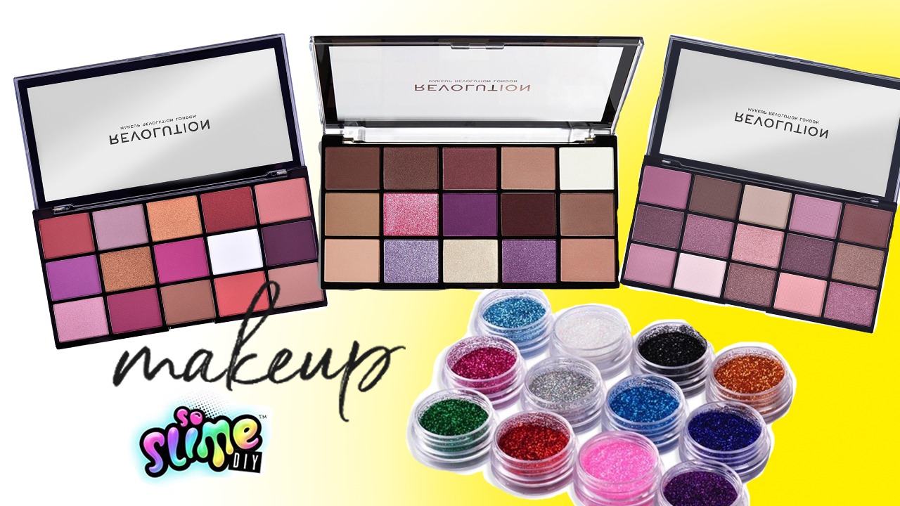 Mixing Makeup Eyeshadow Into Slime! Glitter Slime - Косметика в Слайм - Блестящий Лизун