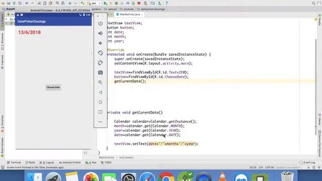Date Picker Dialog : Android App Development Tutorial #9 in Hindi смотреть онлайн