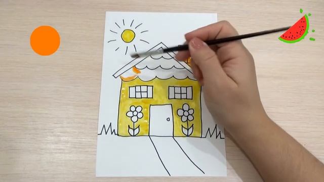 Как нарисовать ДОМ / Раскраски для малышей смотреть онлайн