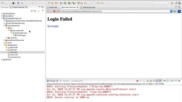 Part-2 how to debug java web application in eclipse смотреть онлайн