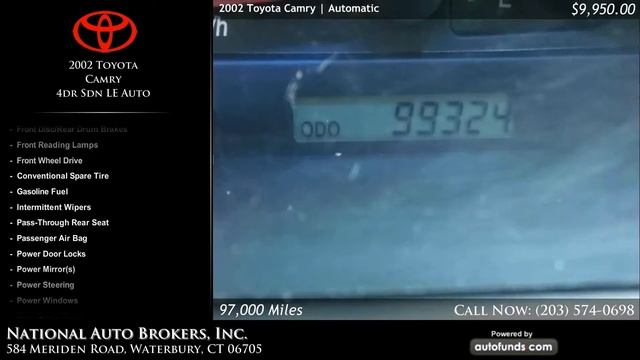 2002 Toyota Camry 4dr Sdn LE Auto | National Auto Brokers, Inc., Waterbury, CT - SOLD смотреть онлайн