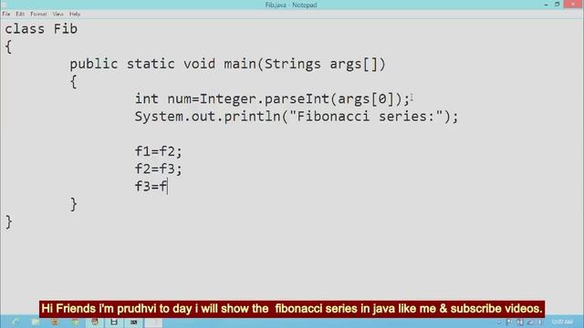 Fibonacci Series in java смотреть онлайн