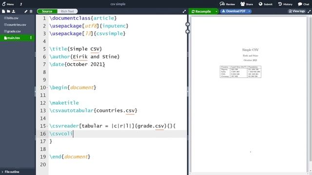 LaTeX CSV Automation 1 - Creating LaTeX Tables from CSV Files смотреть онлайн