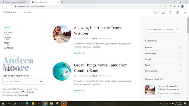 Andrea: Andrea Bootstrap HTML template смотреть онлайн