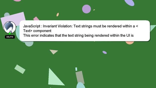JavaScript : Invariant Violation: Text strings must be rendered within a Text component смотреть онлайн
