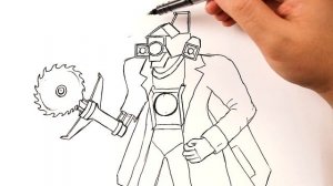 Как нарисовать Титан Камерамен с пилой