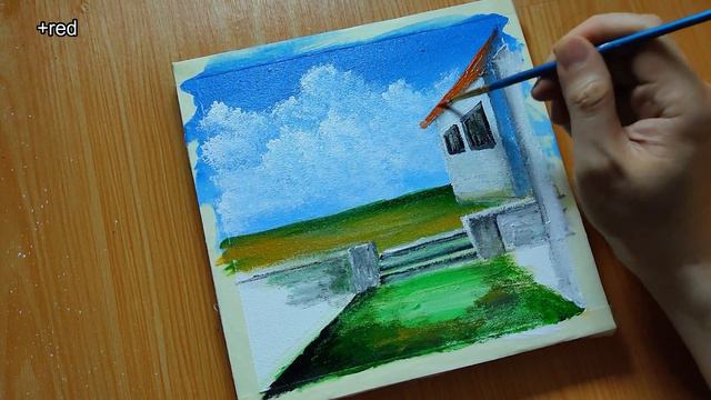 Acrylic Painting Tutorial / Italian Garden House / Relaxing Painting смотреть онлайн