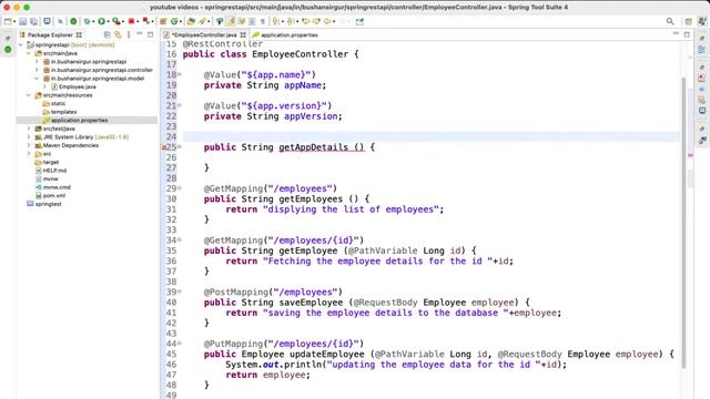 Build REST API with Spring Boot and JPA [2021] - 10 Read properties using @Value annotation смотреть онлайн