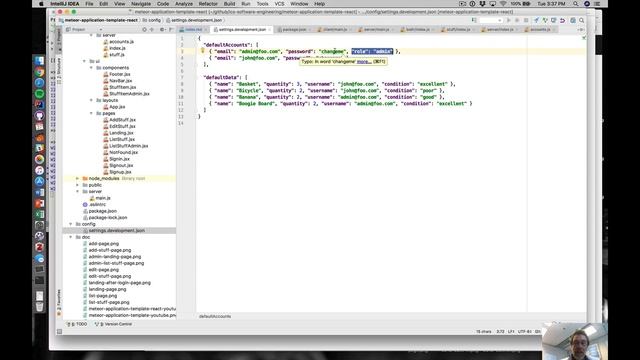meteor-application-template-react, Part 2: Data and accounts initialization смотреть онлайн