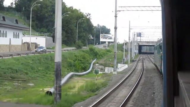 Ст. Выдубычи с окна поезда г. Киев смотреть онлайн