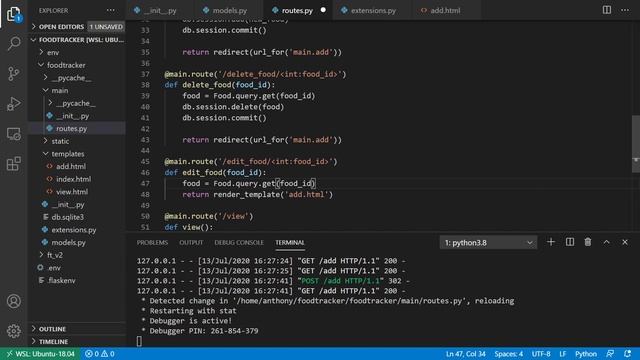Building a Food Tracker App in Flask смотреть онлайн