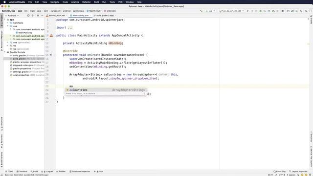 Como hacer Spinner en Android con Java, adapter, vista, arreglo, listener. Crear en Android Studio смотреть онлайн