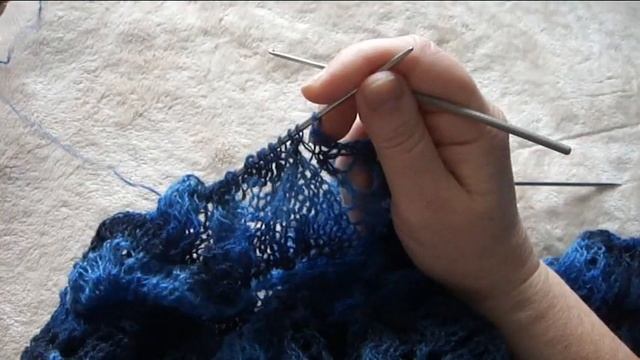 Юбка спицами по мотивам шали Фрея. Окончание. Knitting skirt смотреть онлайн