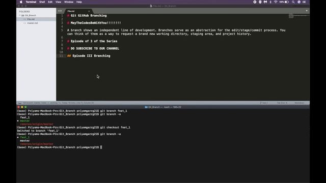 Git & GitHub Tutorial: Episode III - Branching смотреть онлайн
