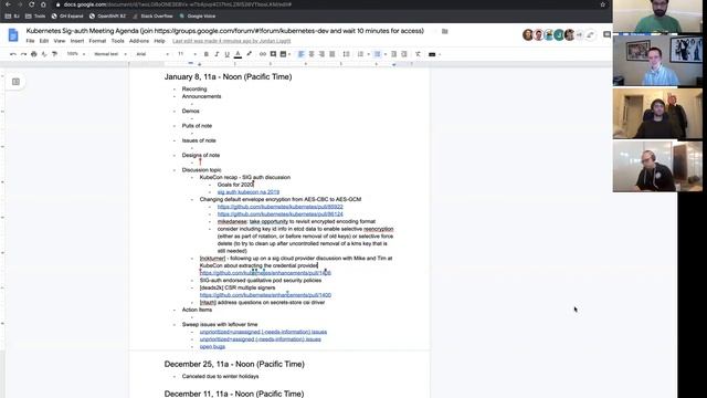 Kubernetes SIG Auth 2020-01-08 смотреть онлайн
