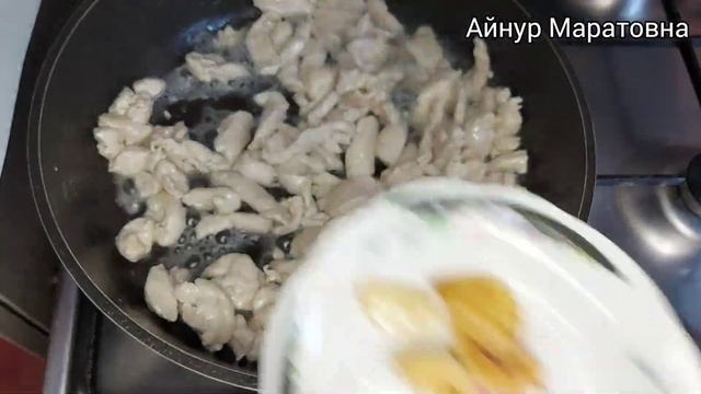 Паста Альфредо с курицей в сливочном соусе. Қазақша рецепт. Pasta Alfredo sauce. смотреть онлайн