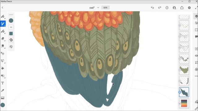 Pride Rainbow Retro Color Owl Adobe Fresco Digital Illustration for Beginners смотреть онлайн