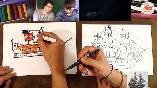 Черная Жемчужина Пираты Карибского моря 5 рисуем корабль смотреть онлайн