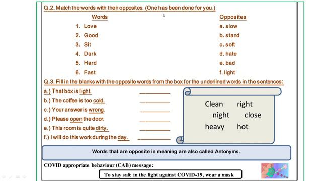 GNCT | DOE | Worksheet 13 | Opposites | English | Class 6th | 09 Nov 2020 смотреть онлайн