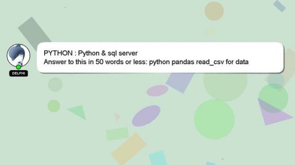 PYTHON : Python & sql server
