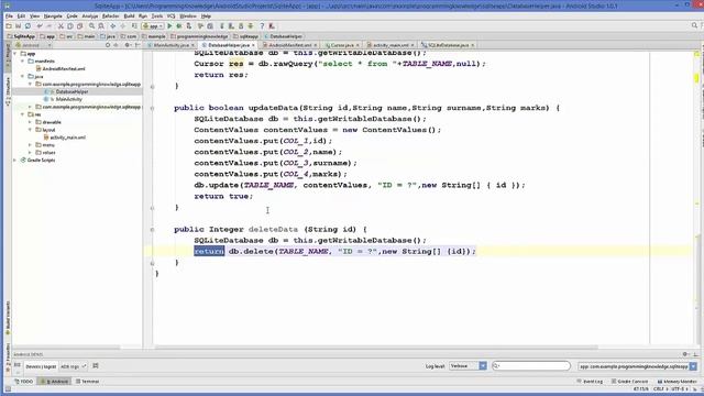 Android SQLite Tutorial Delete Values from the Database Part 6 смотреть онлайн