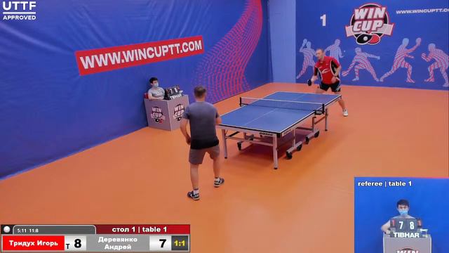 Тридух Игорь2-3 Деревянко Андрей Турнир Восток 4 WINCUP 16.10.21 Прямая трансляция Зал 1 смотреть онлайн