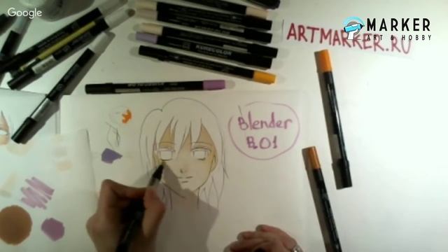 Портрет маркерами в стиле манга (вебинар) смотреть онлайн