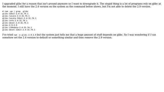 Unix & Linux: How can I downgrade a glibc version? смотреть онлайн