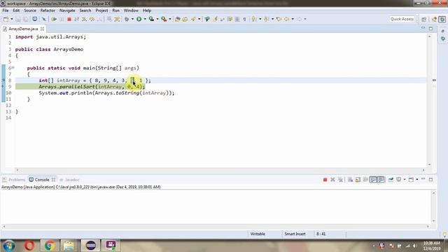 How to use parallelSort(int[] a, int fromIndex, int toIndex) method of Java.util.Arrays Class? смотреть онлайн