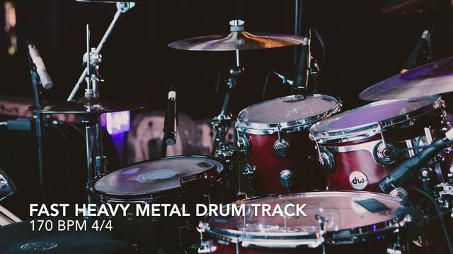 Fast Heavy Metal Drum Track With Real Drums 170 BPM