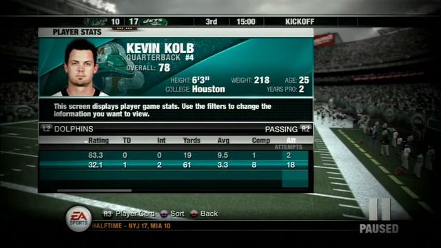 NFL Head Coach 09 PS3 Gameplay (DOLPHINS vs JETS) смотреть онлайн