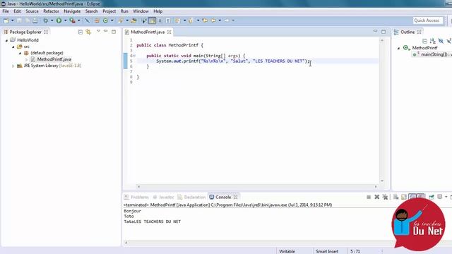 PROGRAMMER EN JAVA (Débutant) - 62 - La méthode printf смотреть онлайн