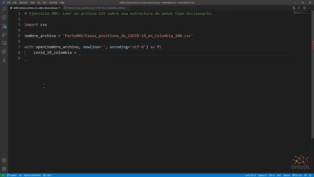 Python - Ejercicio 905: Leer un Archivo CSV Sobre una Estructura de Datos Tipo Diccionario смотреть онлайн