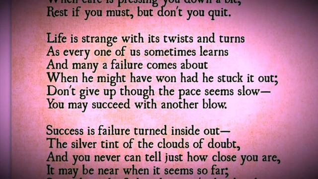 Don’t quit poem - John Greenleaf Whittier ( inspirational ) смотреть онлайн