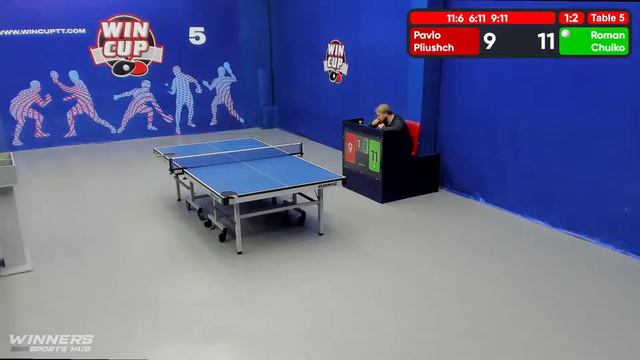 16:00 Плющ Павел 2-3 Чуйко Роман  стол 5  ЮГ-4  19.06.22