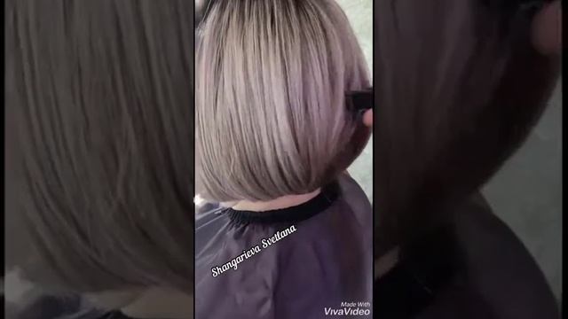 Пепельный цвет волос с затемнением у корня смотреть онлайн