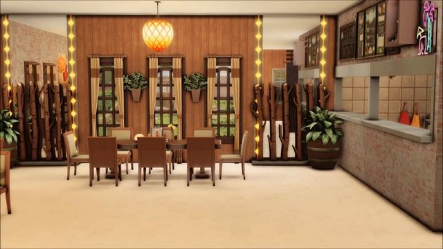 Restaurant ? with Apartment | Base Game + Dine Out | The Sims 4 - Stop Motion Speed Build (No CC) смотреть онлайн