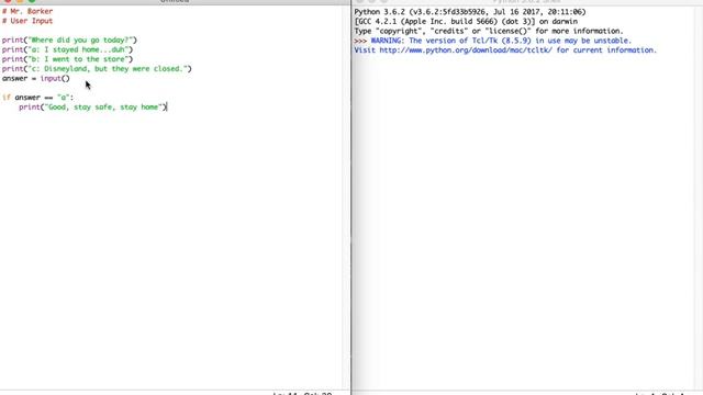 Python 3: User Input смотреть онлайн