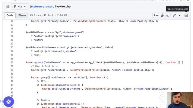 Laravel Routes File with Conditions: JetStream Example