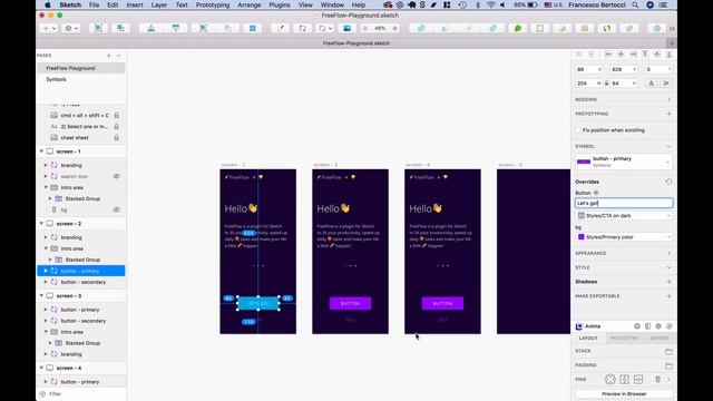 FreeFlow: Sketch plugin to copy and paste symbol overrides, text values, and a lot more! смотреть онлайн
