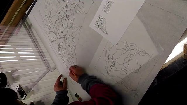 Витраж ручная работа. Цветочные мотивы. смотреть онлайн