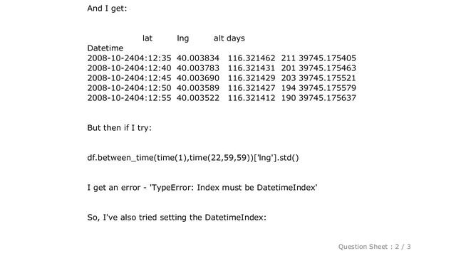 PYTHON : How do I properly set the Datetimeindex for a Pandas datetime object in a dataframe? смотреть онлайн