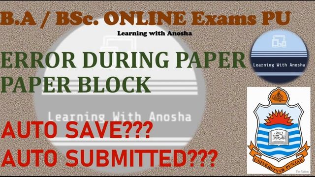 Error During Paper | Paper Block | Suppli? | Paper Auto Submitted or Not? | PU BA BSc Online Exams смотреть онлайн