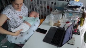 Один день с новорожденным | осталась одна с двумя детьми и собакой на неделю