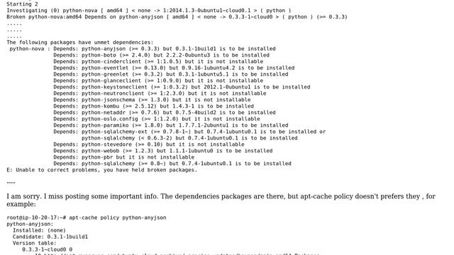 Ubuntu: apt-get cannot install specific older version of python-nova смотреть онлайн