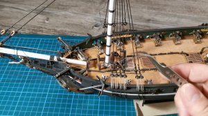 Такелаж. Утлегарь и ванты на бриге Меркурий 1:72