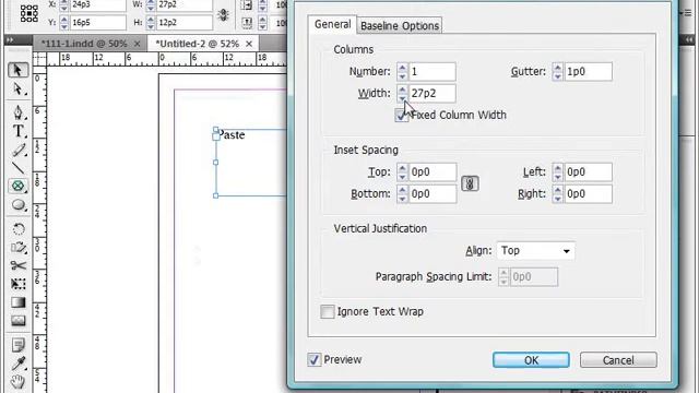 Задание параметров фрейма в Adobe InDesign CS4 (36/41) смотреть онлайн