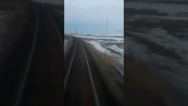 Поезд 373 Алматы-Жезказган. От станции Жарыка в сторону Жезказгана 2020 год.